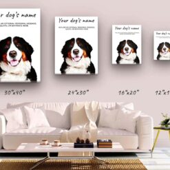 Bernese Mountain Dog personalised canvas print - Peeping In Collection - Pre-stretched wall art ready to hang 10 dog paintings canvas bernese mountain dog canvas size comparison