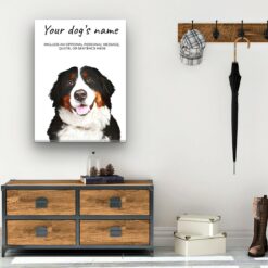 Bernese Mountain Dog personalised canvas print - Peeping In Collection - Pre-stretched wall art ready to hang 11 dog paintings canvas bernese mountain dog hall