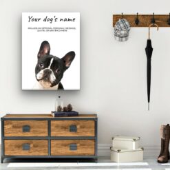 dog paintings canvas black and white french bulldog hall