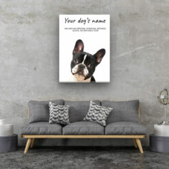 dog paintings canvas black and white french bulldog living room