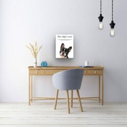 dog paintings canvas black and white french bulldog office