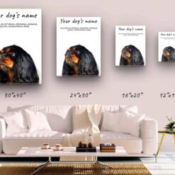 Black Cavalier King Charles Spaniel personalised canvas print - Peeping In Collection - Pre-stretched wall art ready to hang 12 dog paintings canvas black cavalier king charles canvas size comparison