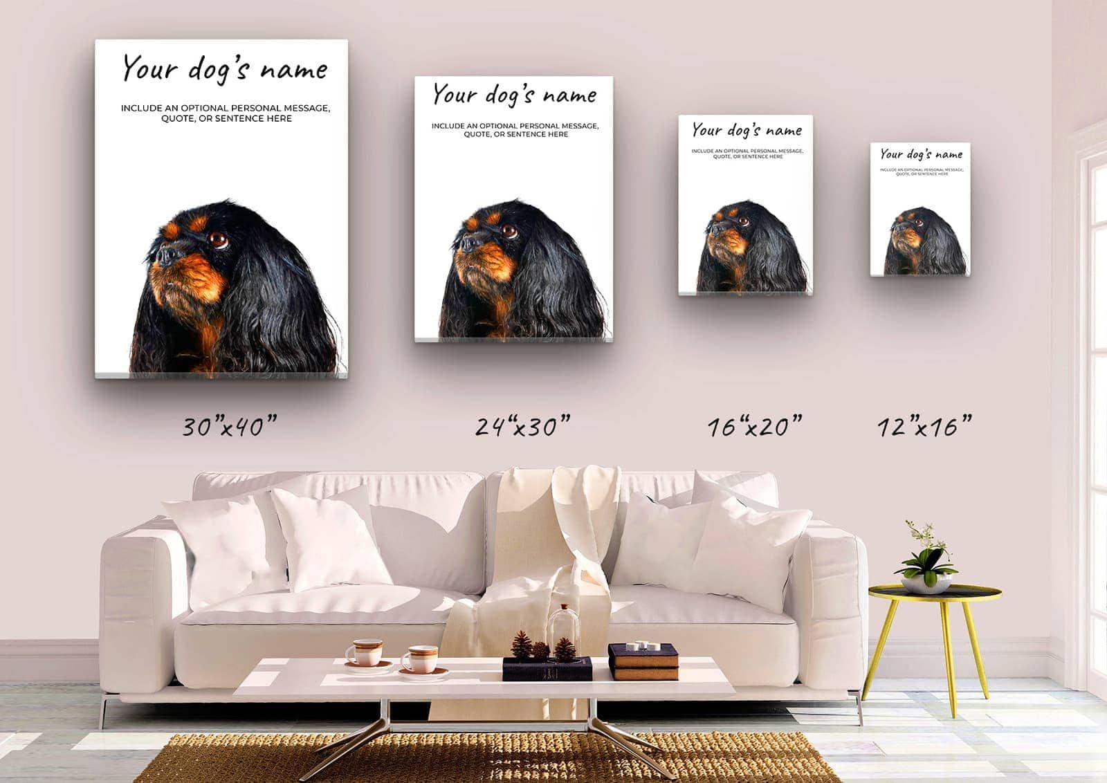 Black Cavalier King Charles Spaniel personalised canvas print - Peeping In Collection - Pre-stretched wall art ready to hang 7 Black Cavalier King Charles Spaniel personalised canvas print - Peeping In Collection - Pre-stretched wall art ready to hang - Image 5