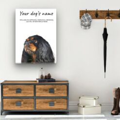 Black Cavalier King Charles Spaniel personalised canvas print - Peeping In Collection - Pre-stretched wall art ready to hang 11 dog paintings canvas black cavalier king charles hall