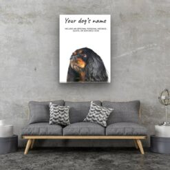 Black Cavalier King Charles Spaniel personalised canvas print - Peeping In Collection - Pre-stretched wall art ready to hang 10 dog paintings canvas black cavalier king charles living room