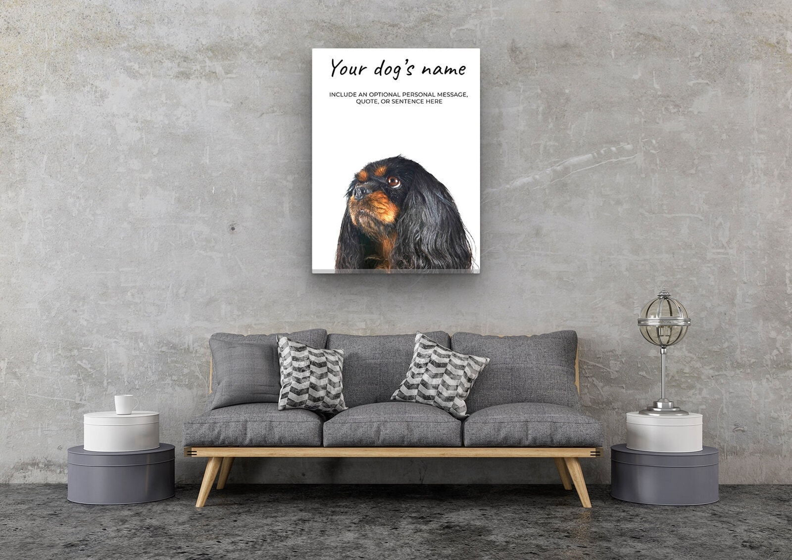 Black Cavalier King Charles Spaniel personalised canvas print - Peeping In Collection - Pre-stretched wall art ready to hang 5 Black Cavalier King Charles Spaniel personalised canvas print - Peeping In Collection - Pre-stretched wall art ready to hang - Image 3