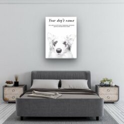 Border Collie personalised canvas print - Peeping In Collection - Pre-stretched wall art ready to hang 9 dog paintings canvas border collie bedroom