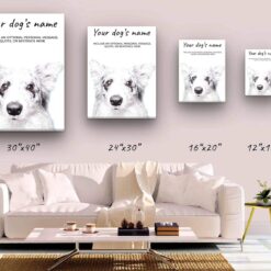 Border Collie personalised canvas print - Peeping In Collection - Pre-stretched wall art ready to hang 10 dog paintings canvas border collie canvas size comparison