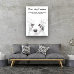 Border Collie personalised canvas print - Peeping In Collection - Pre-stretched wall art ready to hang 12 dog paintings canvas border collie living room