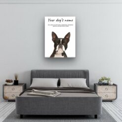 Boston Terrier personalised canvas print - Peeping In Collection - Pre-stretched wall art ready to hang 9 dog paintings canvas boston terrier bedroom
