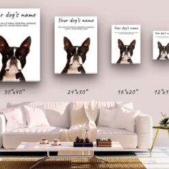 Boston Terrier personalised canvas print - Peeping In Collection - Pre-stretched wall art ready to hang 10 dog paintings canvas boston terrier canvas size comparison
