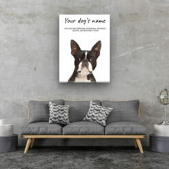 Boston Terrier personalised canvas print - Peeping In Collection - Pre-stretched wall art ready to hang 12 dog paintings canvas boston terrier living room