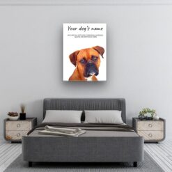 Boxer personalised canvas print - Peeping In Collection - Pre-stretched wall art ready to hang 9 dog paintings canvas boxer bedroom
