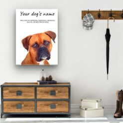 Boxer personalised canvas print - Peeping In Collection - Pre-stretched wall art ready to hang 11 dog paintings canvas boxer hall