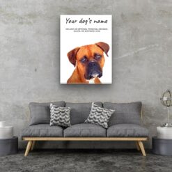 Boxer personalised canvas print - Peeping In Collection - Pre-stretched wall art ready to hang 12 dog paintings canvas boxer living room
