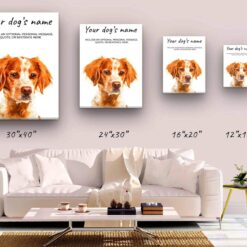 Brittany personalised canvas print - Peeping In Collection - Pre-stretched wall art ready to hang 10 dog paintings canvas brittany canvas size comparison