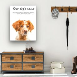 Brittany personalised canvas print - Peeping In Collection - Pre-stretched wall art ready to hang 11 dog paintings canvas brittany hall