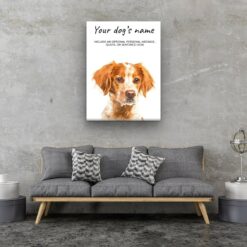 Brittany personalised canvas print - Peeping In Collection - Pre-stretched wall art ready to hang 12 dog paintings canvas brittany living room