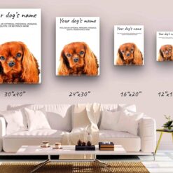 Brown Cavalier King Charles Spaniel personalised canvas print - Peeping In Collection - Pre-stretched wall art ready to hang 12 dog paintings canvas brown cavalier king charles canvas size comparison