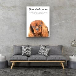 Brown Cavalier King Charles Spaniel personalised canvas print - Peeping In Collection - Pre-stretched wall art ready to hang 10 dog paintings canvas brown cavalier king charles living room