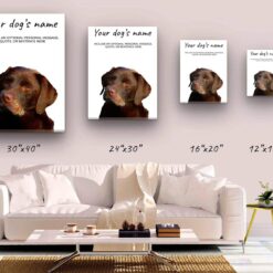 Brown Labrador personalised canvas print - Peeping In Collection - Pre-stretched wall art ready to hang 10 dog paintings canvas brown labrador canvas size comparison