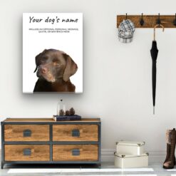 Brown Labrador personalised canvas print - Peeping In Collection - Pre-stretched wall art ready to hang 11 dog paintings canvas brown labrador hall