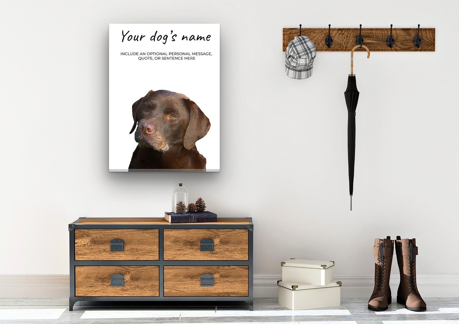 Brown Labrador personalised canvas print - Peeping In Collection - Pre-stretched wall art ready to hang 6 Brown Labrador personalised canvas print - Peeping In Collection - Pre-stretched wall art ready to hang - Image 4