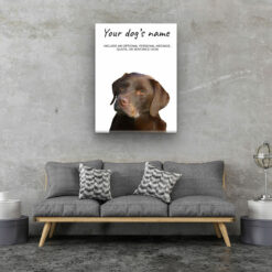 Brown Labrador personalised canvas print - Peeping In Collection - Pre-stretched wall art ready to hang 12 dog paintings canvas brown labrador living room