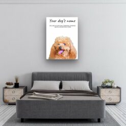 dog paintings canvas brown poodle bedroom