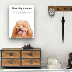 dog paintings canvas brown poodle hall