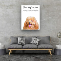 dog paintings canvas brown poodle living room