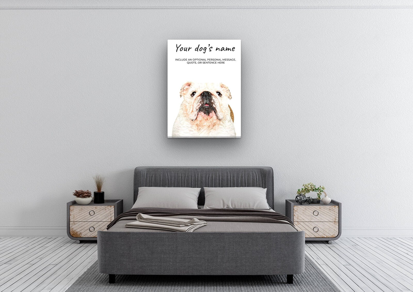 English Bulldog personalised canvas print - Peeping In Collection - Pre-stretched wall art ready to hang 8 English Bulldog personalised canvas print - Peeping In Collection - Pre-stretched wall art ready to hang - Image 6
