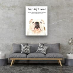 English Bulldog personalised canvas print - Peeping In Collection - Pre-stretched wall art ready to hang 10 dog paintings canvas bulldog living room
