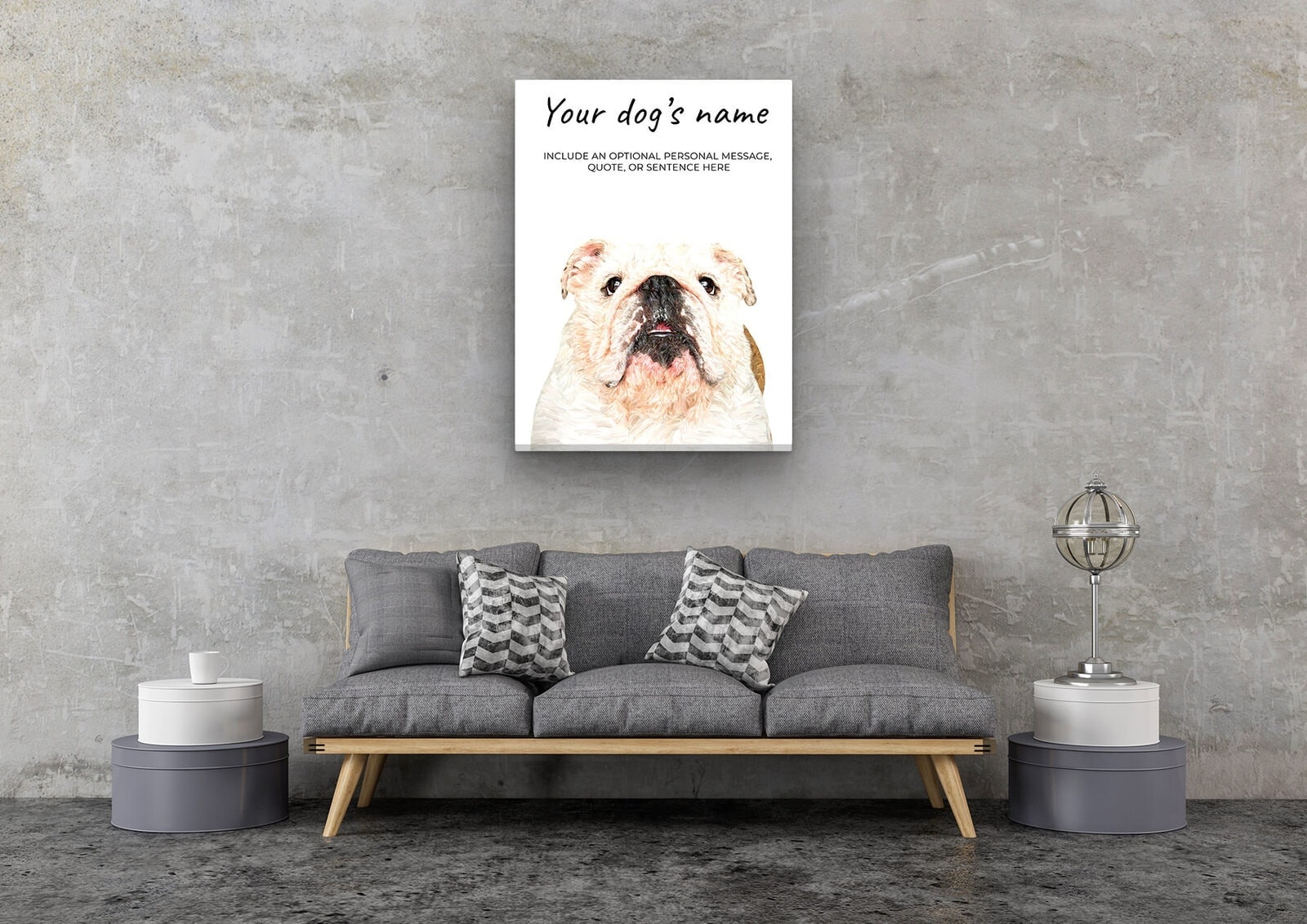 English Bulldog personalised canvas print - Peeping In Collection - Pre-stretched wall art ready to hang 5 English Bulldog personalised canvas print - Peeping In Collection - Pre-stretched wall art ready to hang - Image 3