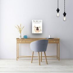 English Bulldog personalised canvas print - Peeping In Collection - Pre-stretched wall art ready to hang 9 dog paintings canvas bulldog office