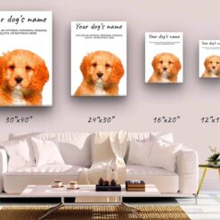 Cavapoo personalised canvas print - Peeping In Collection - Pre-stretched wall art ready to hang 10 dog paintings canvas cavapoo canvas size comparison