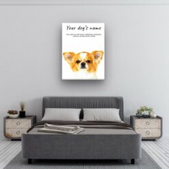 Chihuahua personalised canvas print - Peeping In Collection - Pre-stretched wall art ready to hang 9 dog paintings canvas chihuahua bedroom