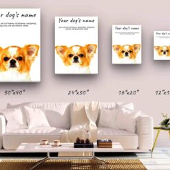 Chihuahua personalised canvas print - Peeping In Collection - Pre-stretched wall art ready to hang 10 dog paintings canvas chihuahua canvas size comparison