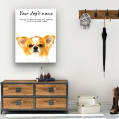 Chihuahua personalised canvas print - Peeping In Collection - Pre-stretched wall art ready to hang 11 dog paintings canvas chihuahua hall