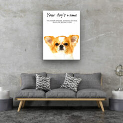 Chihuahua personalised canvas print - Peeping In Collection - Pre-stretched wall art ready to hang 12 dog paintings canvas chihuahua living room
