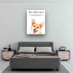 Corgi personalised canvas print - Peeping In Collection - Pre-stretched wall art ready to hang 9 dog paintings canvas corgi bedroom