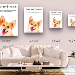 Corgi personalised canvas print - Peeping In Collection - Pre-stretched wall art ready to hang 10 dog paintings canvas corgi canvas size comparison