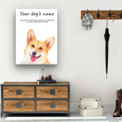 Corgi personalised canvas print - Peeping In Collection - Pre-stretched wall art ready to hang 11 dog paintings canvas corgi hall