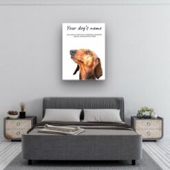 Dachshund personalised canvas print - Peeping In Collection - Pre-stretched wall art ready to hang 9 dog paintings canvas dachshund bedroom