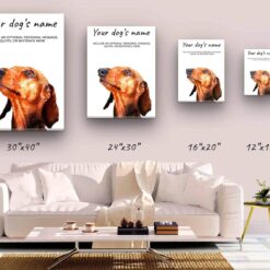Dachshund personalised canvas print - Peeping In Collection - Pre-stretched wall art ready to hang 10 dog paintings canvas dachshund canvas size comparison