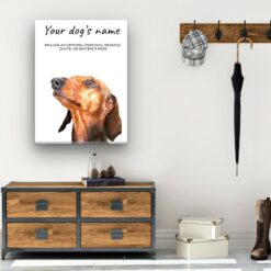 Dachshund personalised canvas print - Peeping In Collection - Pre-stretched wall art ready to hang 11 dog paintings canvas dachshund hall