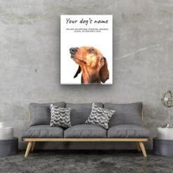 Dachshund personalised canvas print - Peeping In Collection - Pre-stretched wall art ready to hang 12 dog paintings canvas dachshund living room
