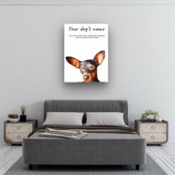 Doberman personalised canvas print - Peeping In Collection - Pre-stretched wall art ready to hang 9 dog paintings canvas doberman bedroom