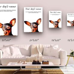 Doberman personalised canvas print - Peeping In Collection - Pre-stretched wall art ready to hang 10 dog paintings canvas doberman canvas size comparison