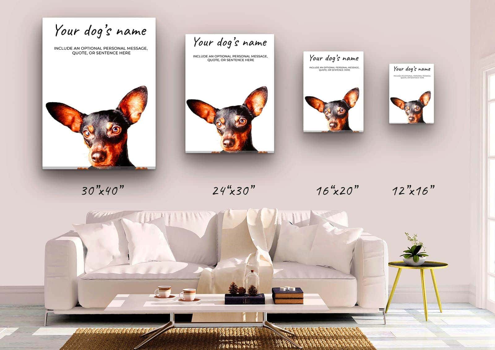 Doberman personalised canvas print - Peeping In Collection - Pre-stretched wall art ready to hang 5 Doberman personalised canvas print - Peeping In Collection - Pre-stretched wall art ready to hang - Image 3